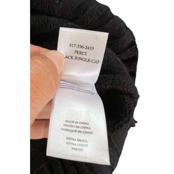 Rails Long Sleeve Black Jungle Cat Perci Cashmere Blend Sweater Black Xsmall - Picture 7 of 12